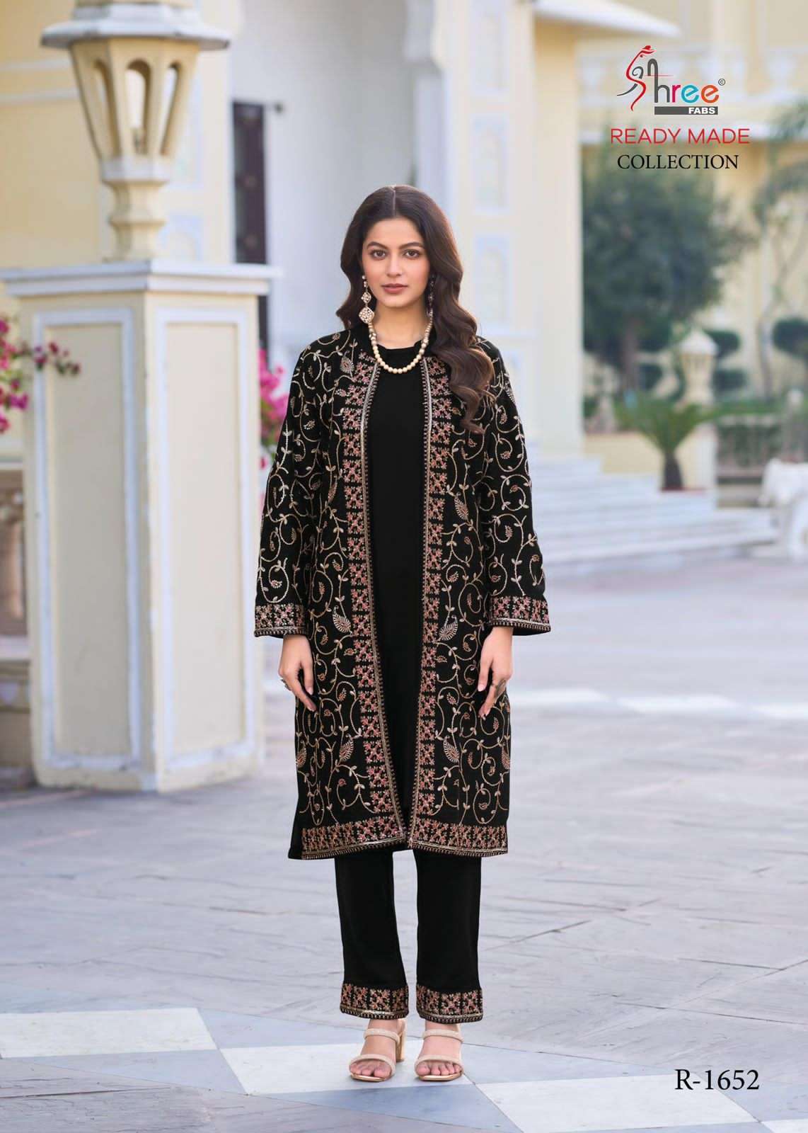 SHREE FAB R 1652 COLORS PAKISTANI SHRUG PASHMINA SUIT WHOLESALER 