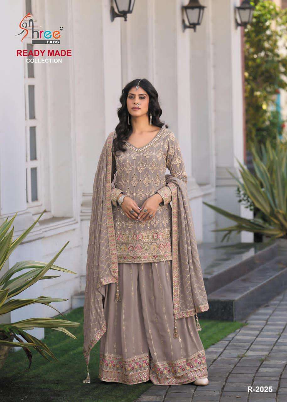 SHREE FAB R 2025 COLORS LATEST DESIGNER SHARARA DRESS CATALOGUE WHOLESALER