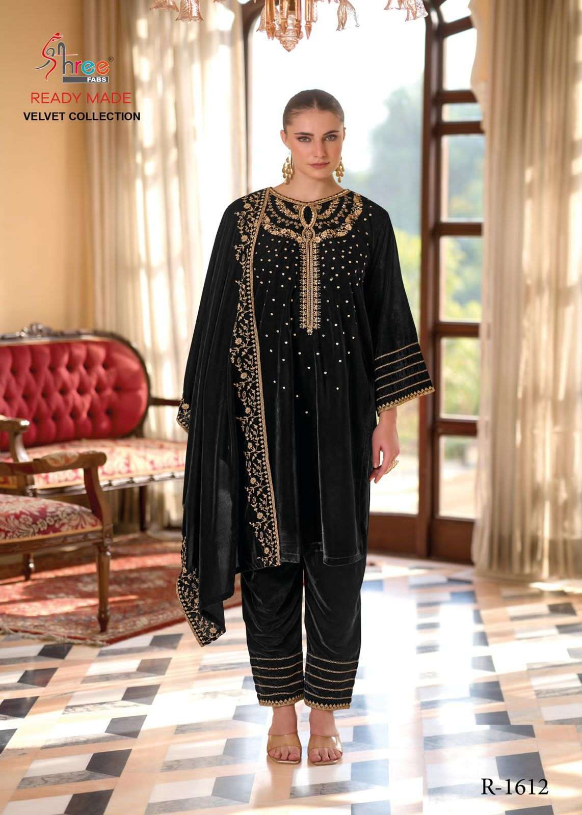 SHREE FAB SR 1612 COLORS PAKISTANI VELVET SUIT READYMADE COLLECTION BEST RATE 2025