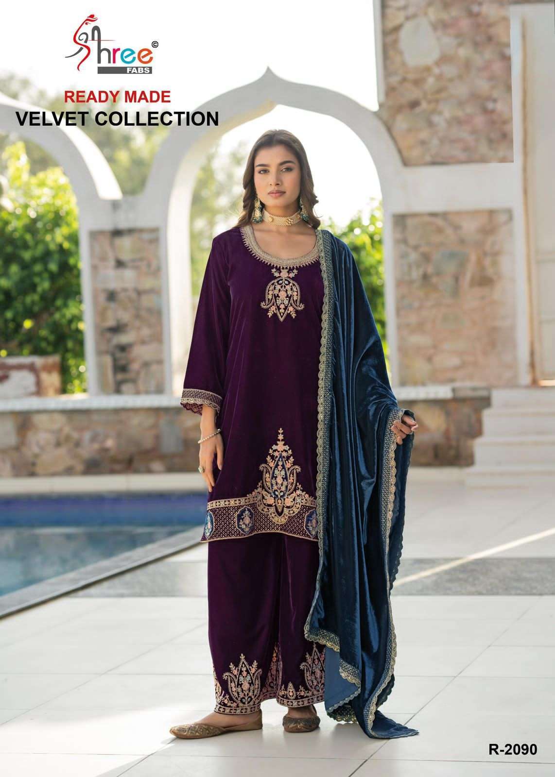 SHREE FAB SR 2090 COLORS PAKISTANI VELVET DRESS WHOLESALER 2025