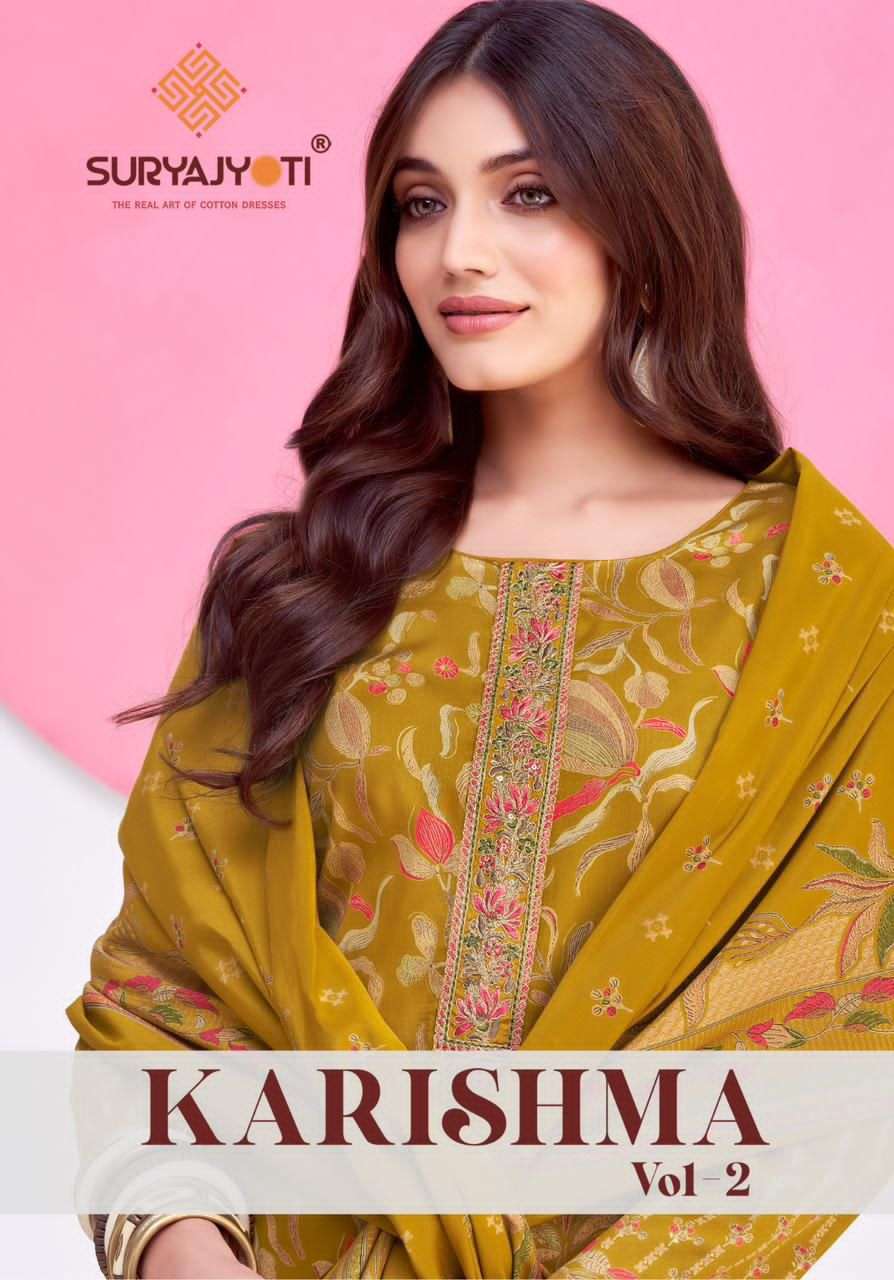 SURYAJYOTI KARISHMA VOL 2 JAM SATIN SALWER SUIT COLLECTION BEST RATE DEALER 