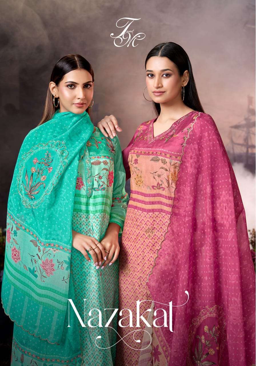 T AND M DESIGNER NAZAKAT FANCY LADIES SUIT WHOLESALER IN SURAT 2025