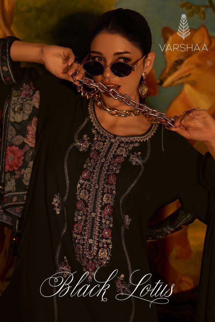 VARSHA BLACK LOTUS PASHMINA WINTER SUIT COLLECTION BEST RATE 