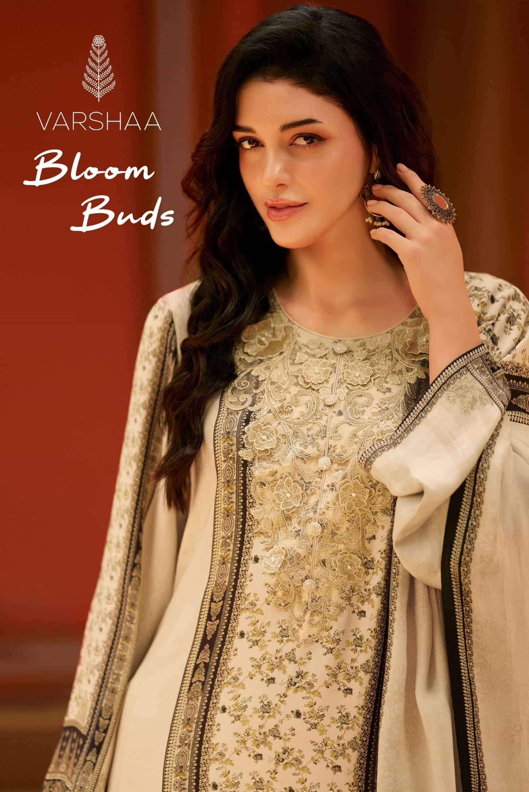 VARSHA BLOOM BUDS PRINTED PASHMINA WINTER SUIT COLLECTION BEST RATE 