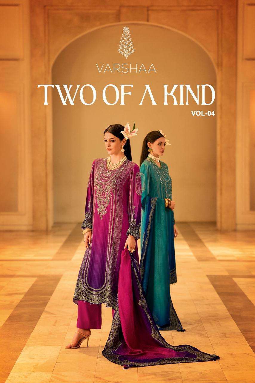 VARSHA FASHION LATEST CATALOGUE TWO OF A KIND VOL 4 WINTER PASHMINA SUIT WHOLESALER IN INDIA 2025
