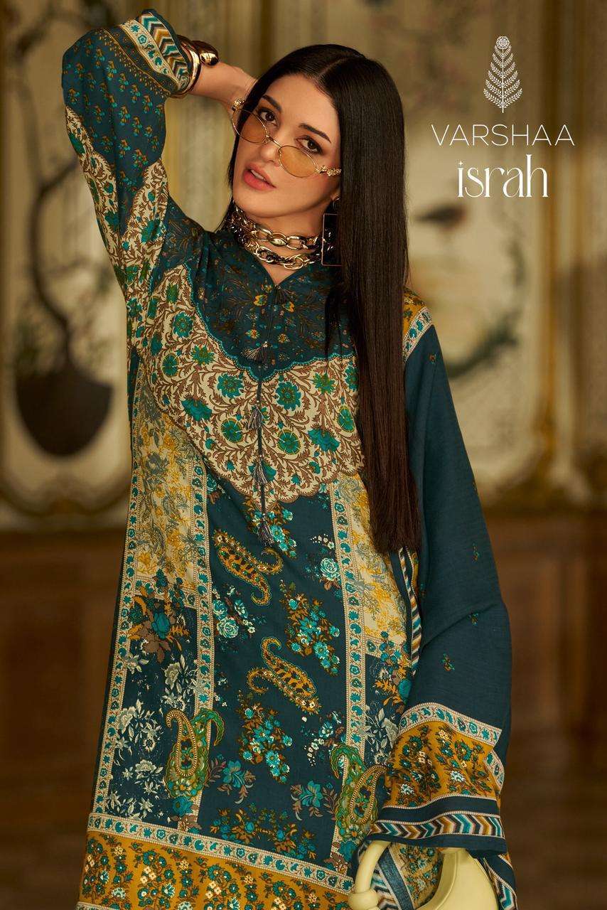 VARSHA ISRAH WINTER WEAR PASHMINA SUIT WHOLESALER IN INDIA 2025