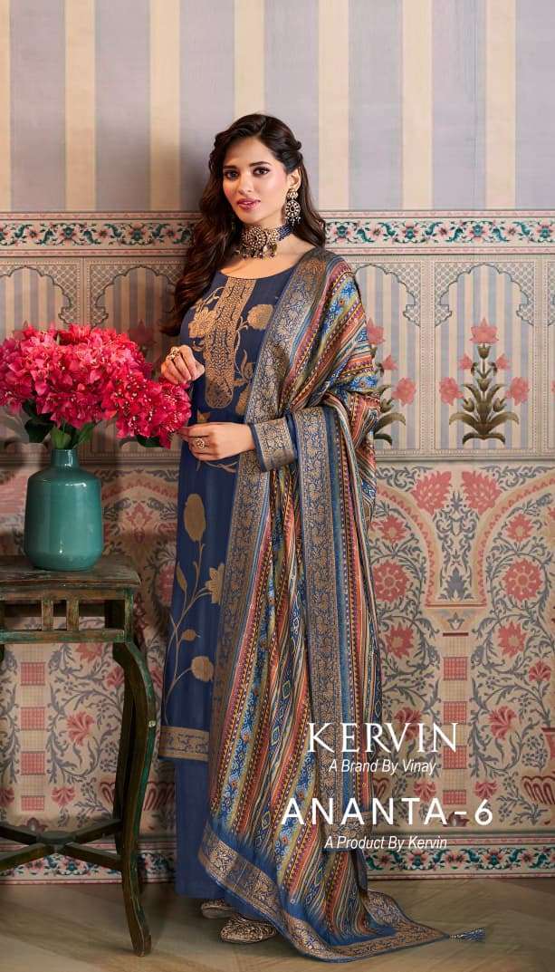 VINAY FASHION KERVIN ANANTA VOL 6 DESIGNER PASHMINA SUIT WHOLESALER 