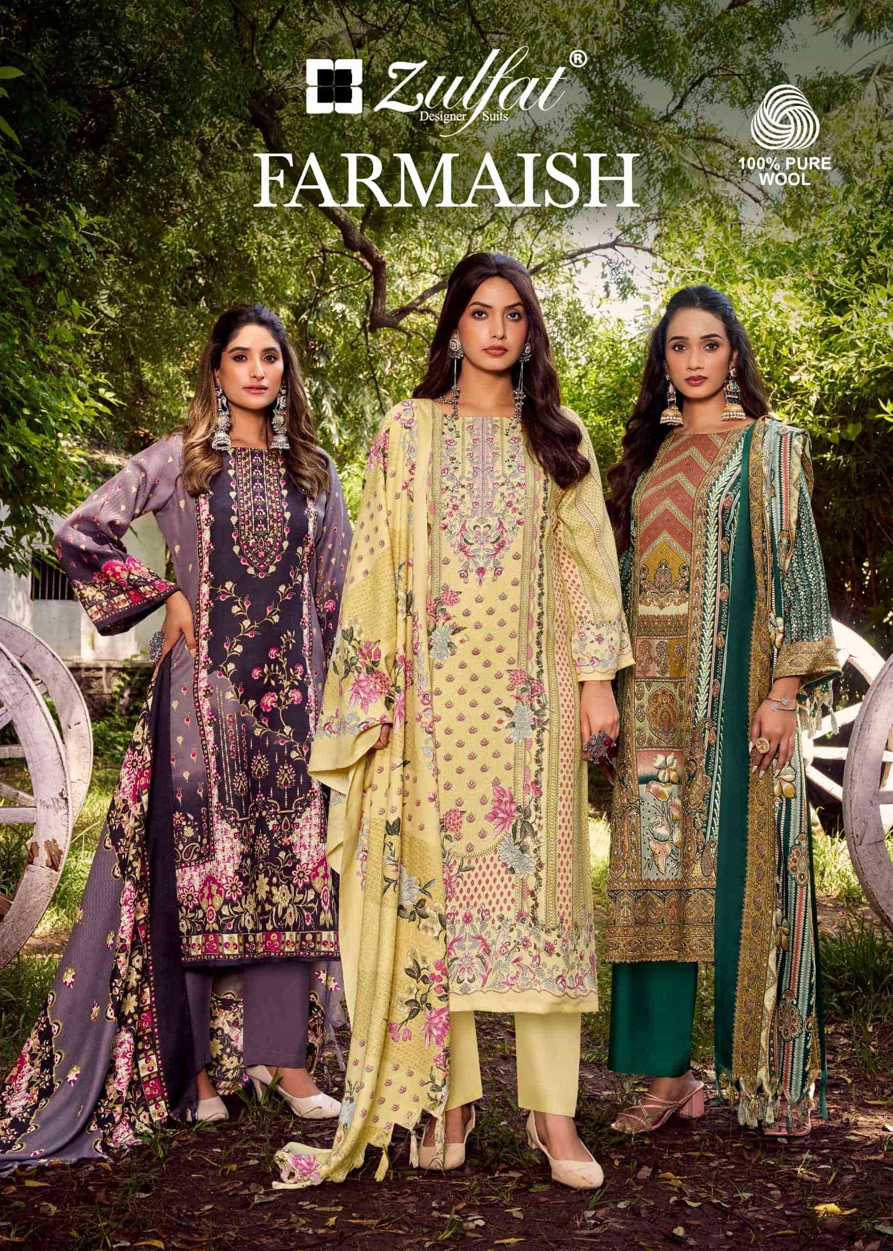 ZULFAT FARMAISH PURE PASHMINA WINTER SUIT WHOLESALER IN INDIA 2025
