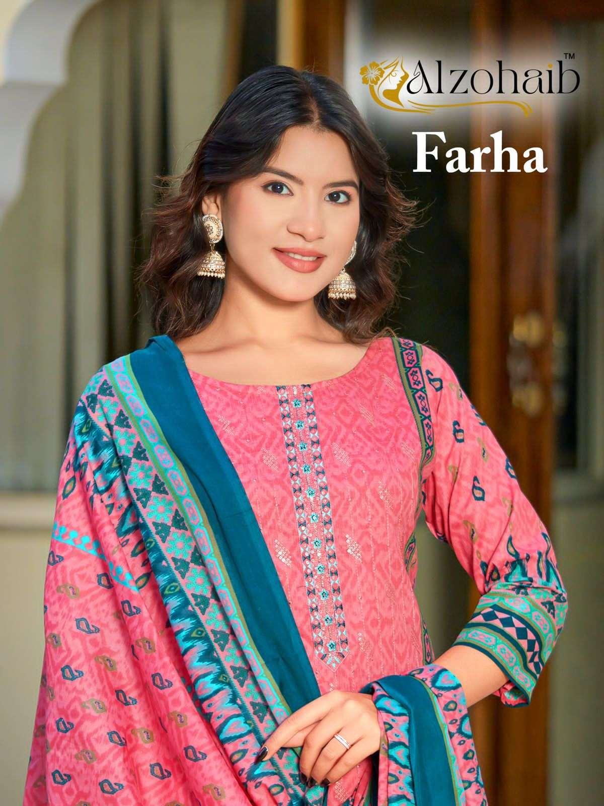 AL ZOHAIB FARHA PAKISTANI PURE COTTON SUIT CATALOG WHOLESALER 