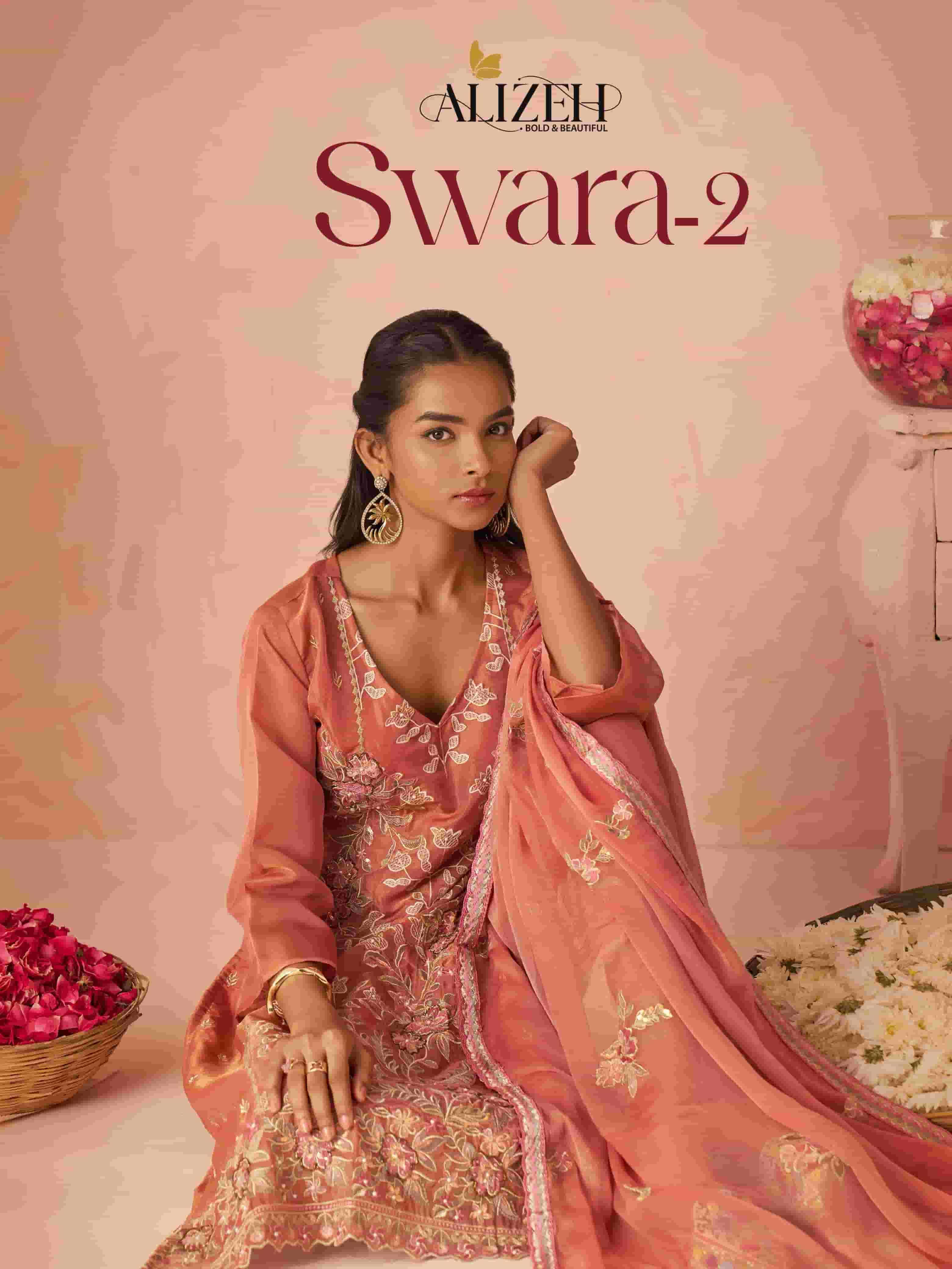 ALIZEH SWARA VOL 2 DESIGNER SILK PARTYWEAR STYLE 3 PIECE SET EXPORTER 2025
