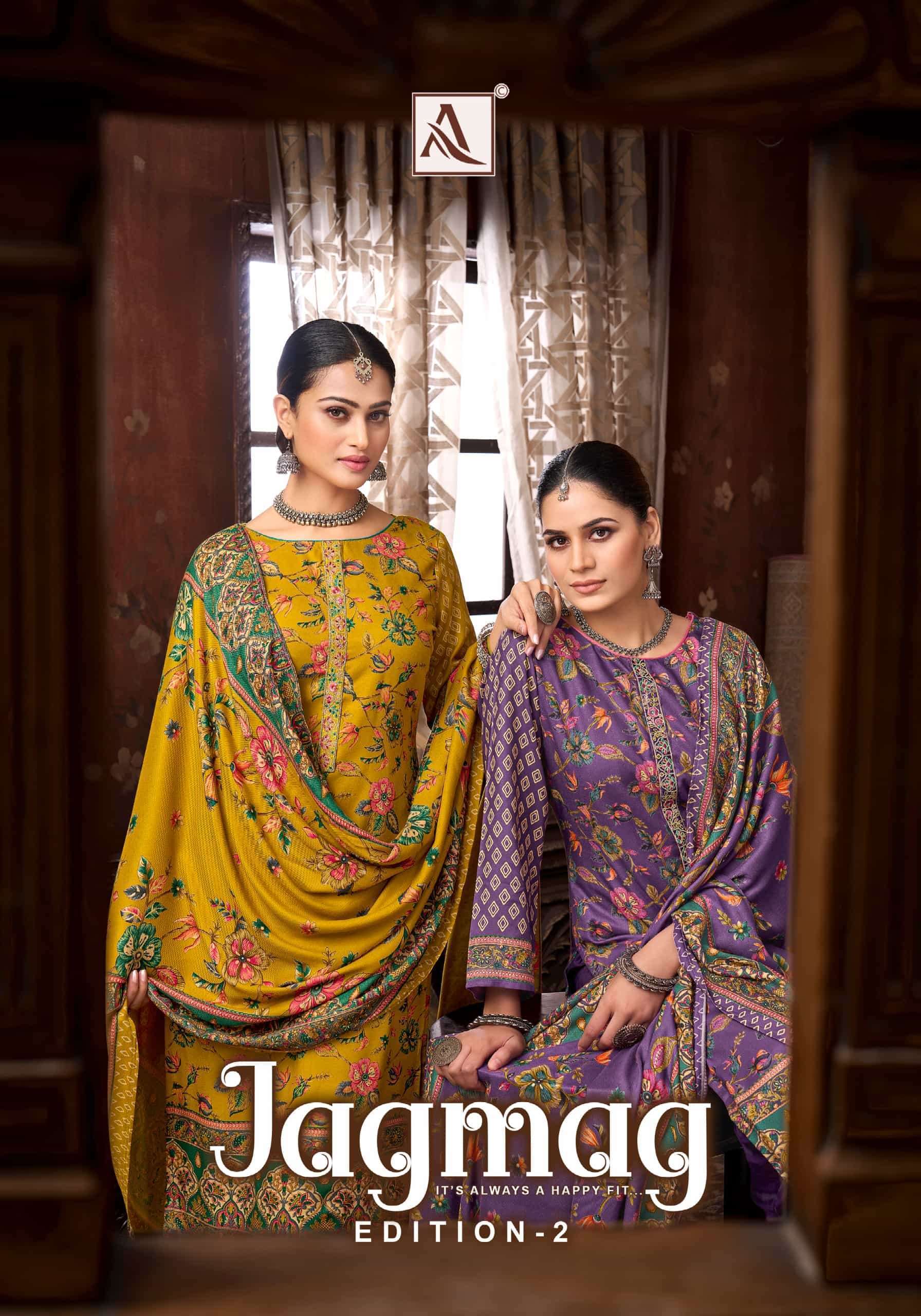 ALOK SUIT JAGMAG VOL 2 PASHMINA WINTER LADIES SUIT WHOLESALER BEST RATE 