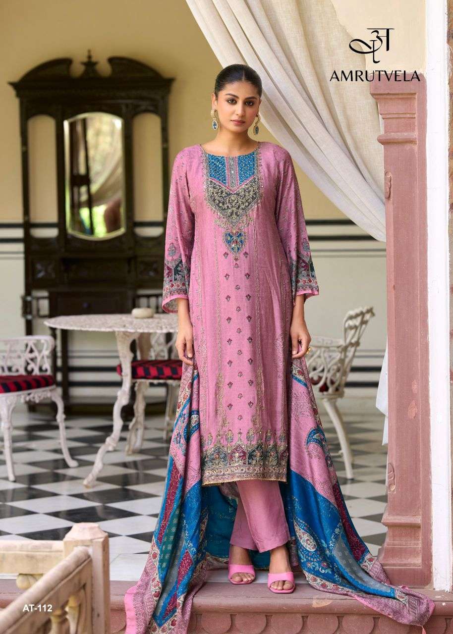 AMRUTVELA  AT 112 VISCOSE MUSLIN LADIES SUIT WHOLESALER BEST RATE 2025