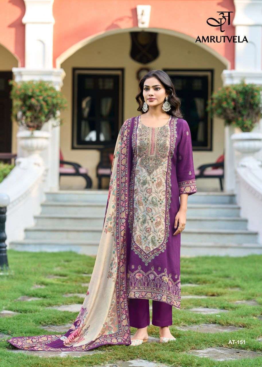 AMRUTVELA AT 151 VISCOSE MUSLIN LADIES SUIT WHOLESALER 