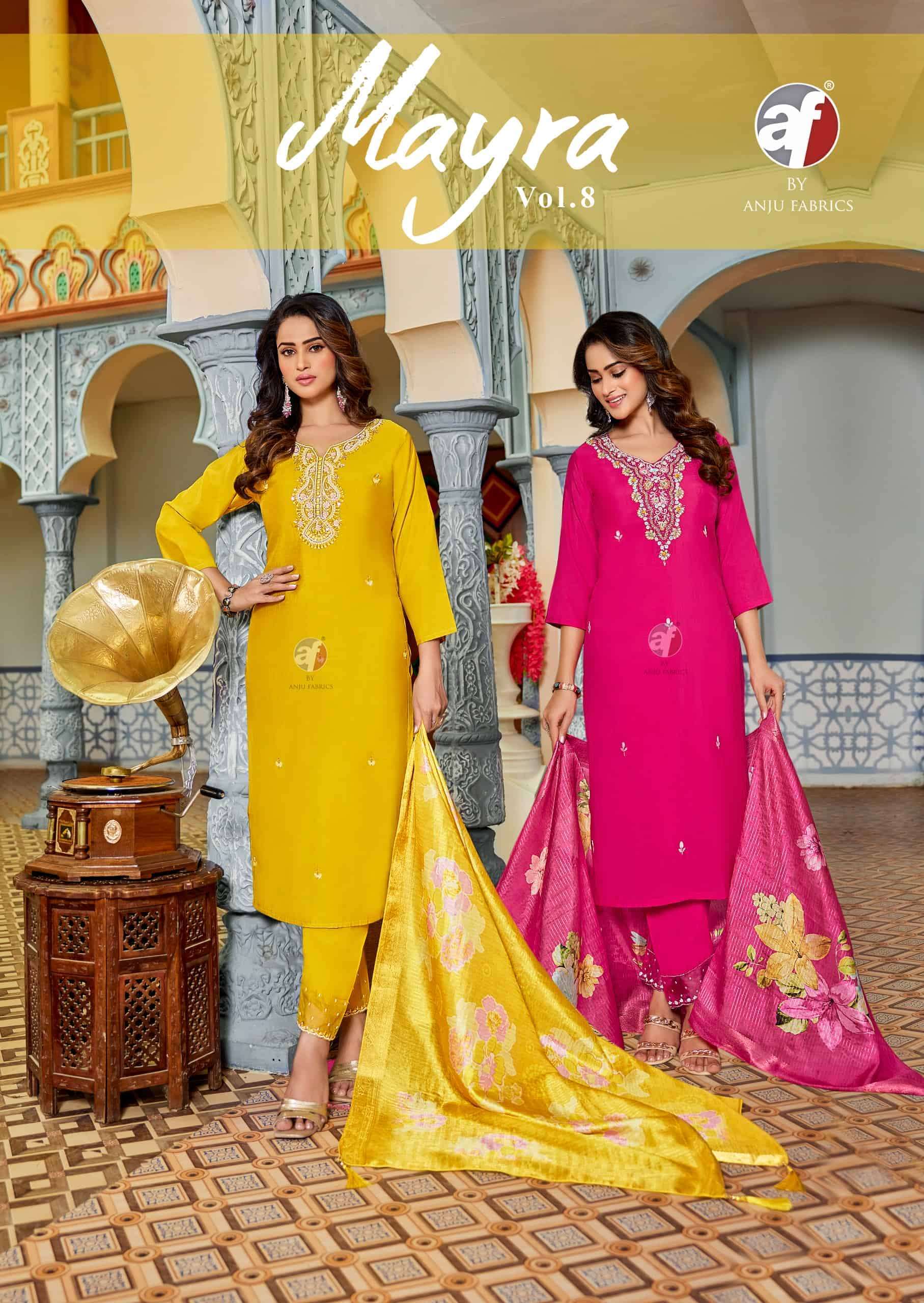 ANJU FABRIC MAYRA VOL 8 READYMADE 3 PCS SET WHOLESALER 2025