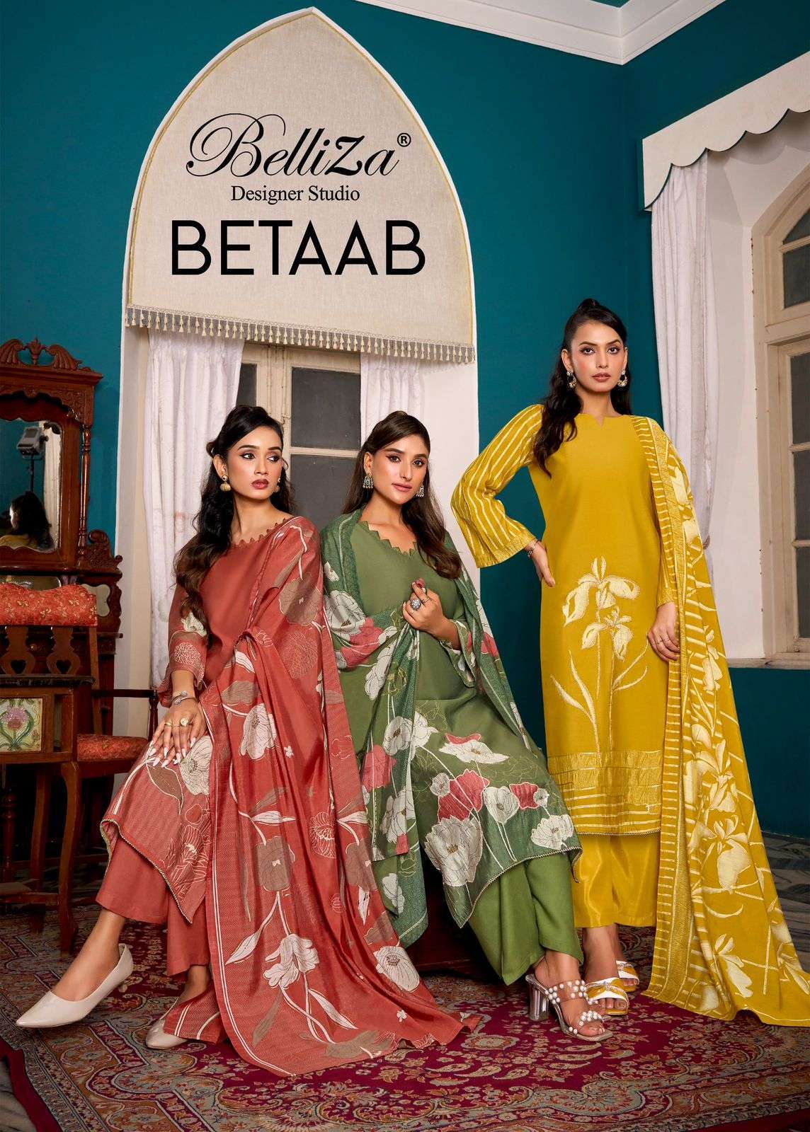 BELLIZA DESIGNER BETAAB VISCOSE MUSLIN LADIES SUIT WHOLESALER 2025
