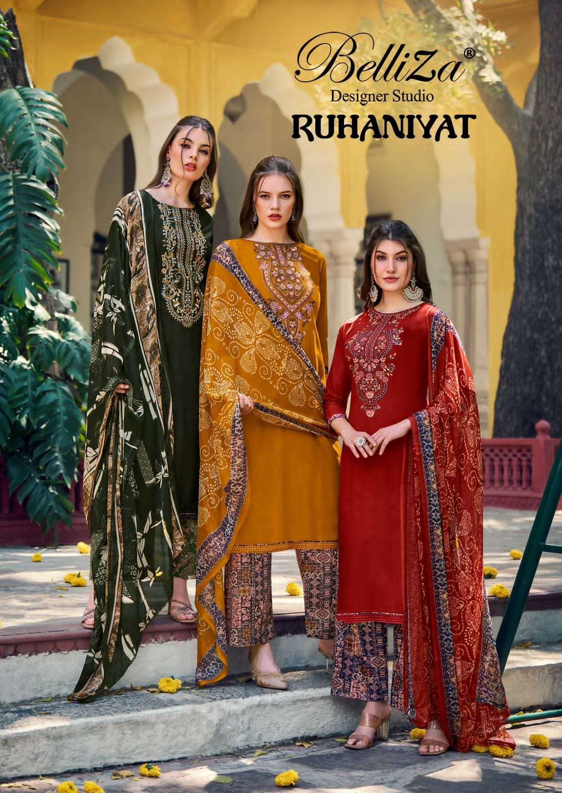 BELLIZA DESIGNER RUHANIYAT PURE VISCOSE RAYON SALWER SUIT WHOLESALER BEST RATE 
