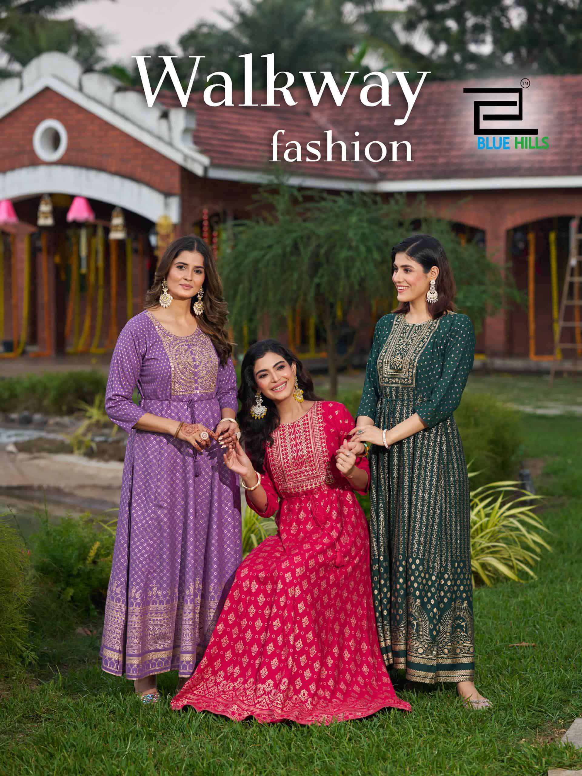 BLUE HILLS WALKWAY FASHION ANARKALI GOWN CATALOG EXPORTER 2025
