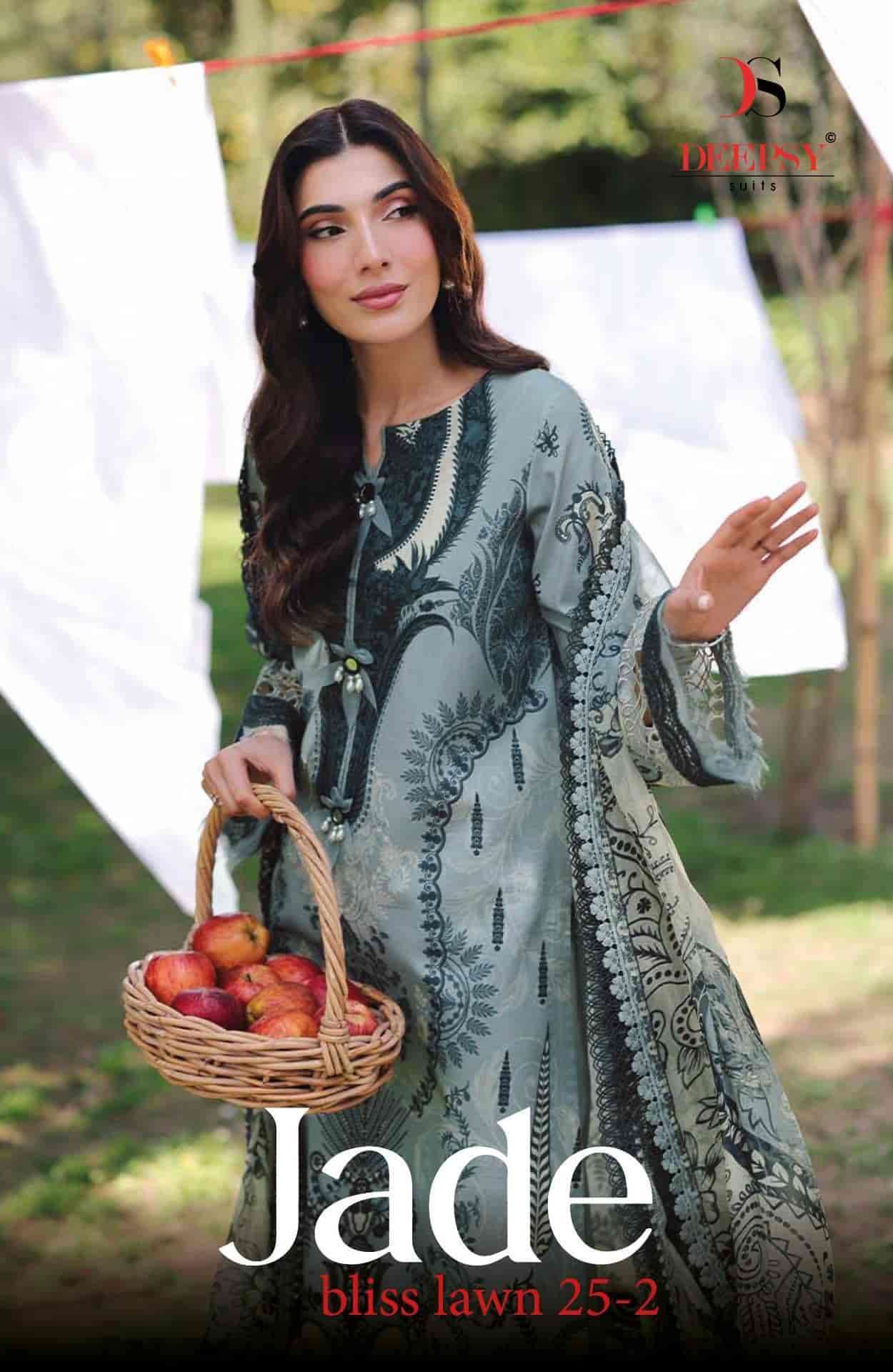 DEEPSY JADE BLISS LAWN 25 2 PURE COTTON PAKISTANI PATCHWORK SUIT WHOLESALER 