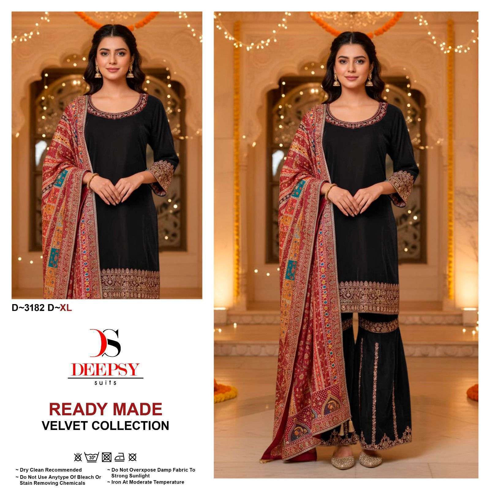 DEEPSY SUIT 3182 COLORS EMBROIDERY VELVET SUIT WHOLESALER 