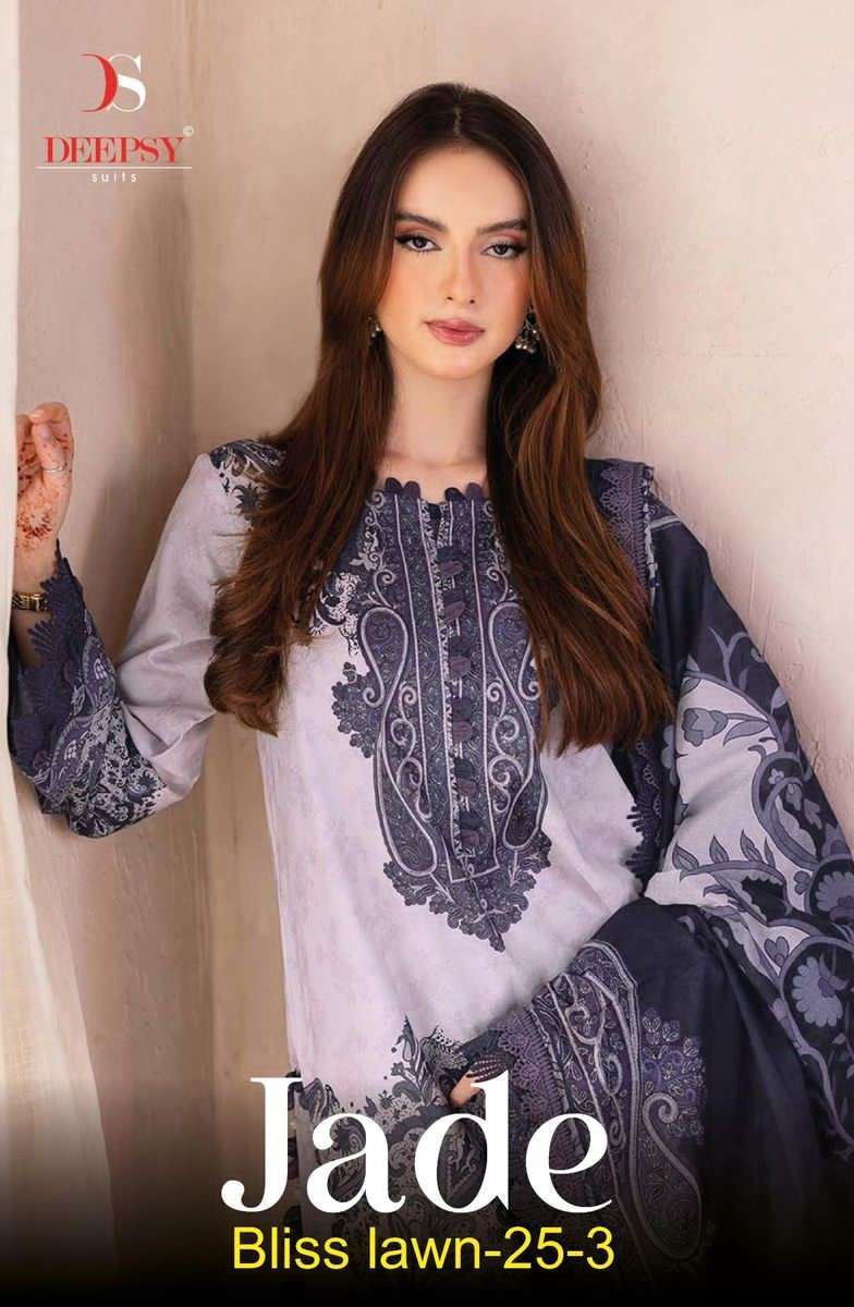 DEEPSY SUIT JADE BLISS LAWN 25 3 PAKISTANI PURE COTTON SUIT WHOLESALER 2025
