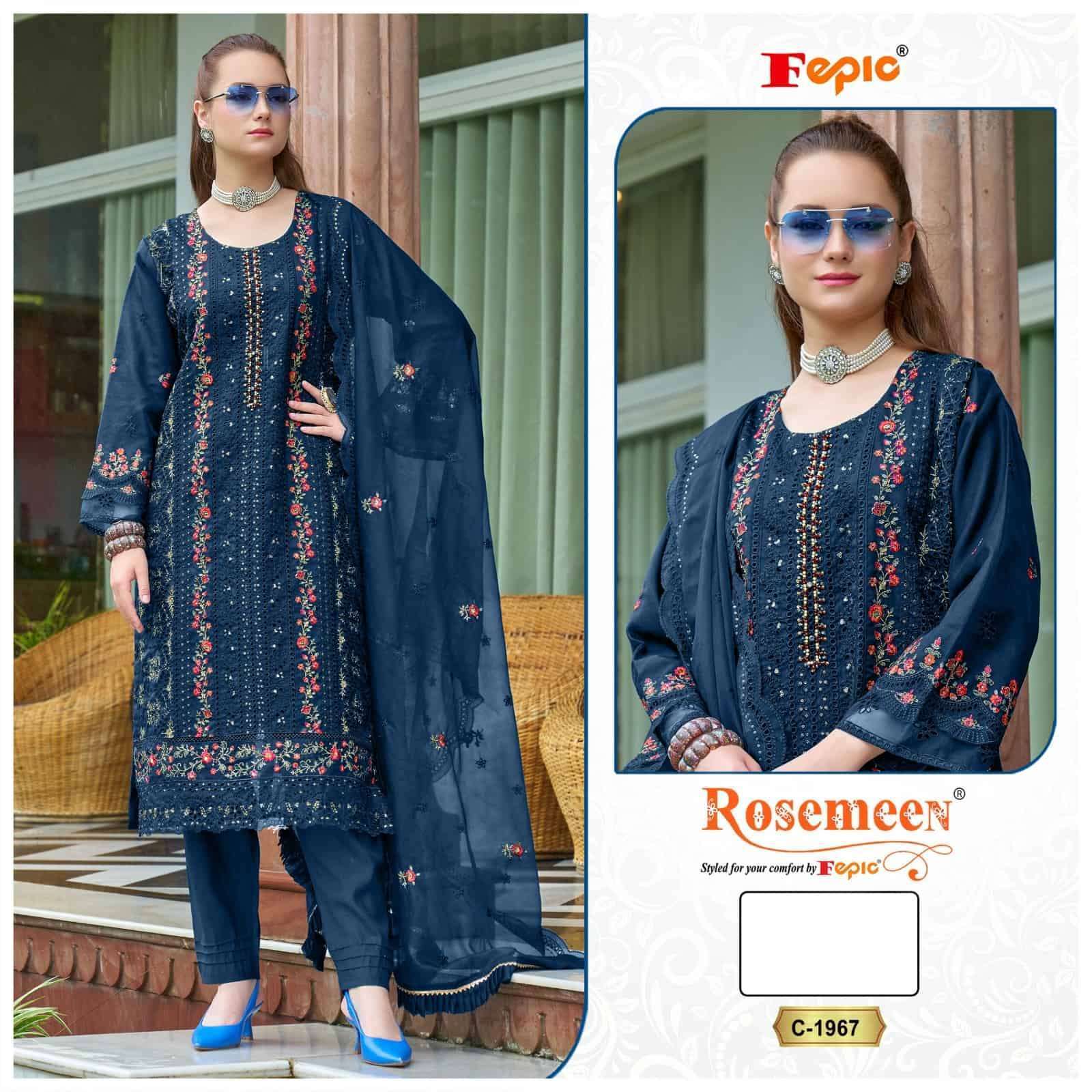 FEPIC C 1967 COLOURS ORGANZA EMBROIDERY PAKISTANI SUIT WHOLESALER 2025