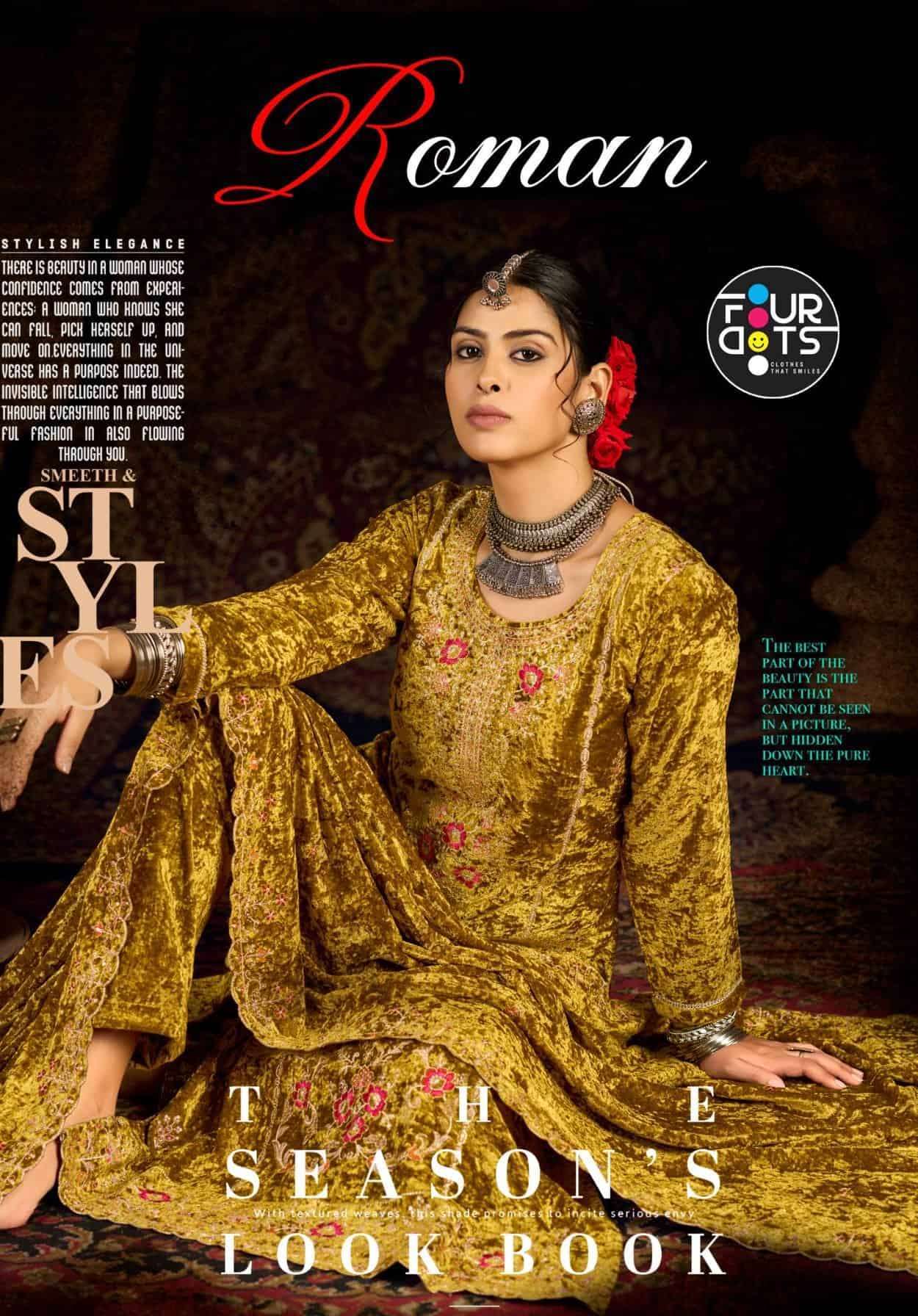 FOURDOTS ROMAN DESIGNER VELVET SUIT WHOLESALER 