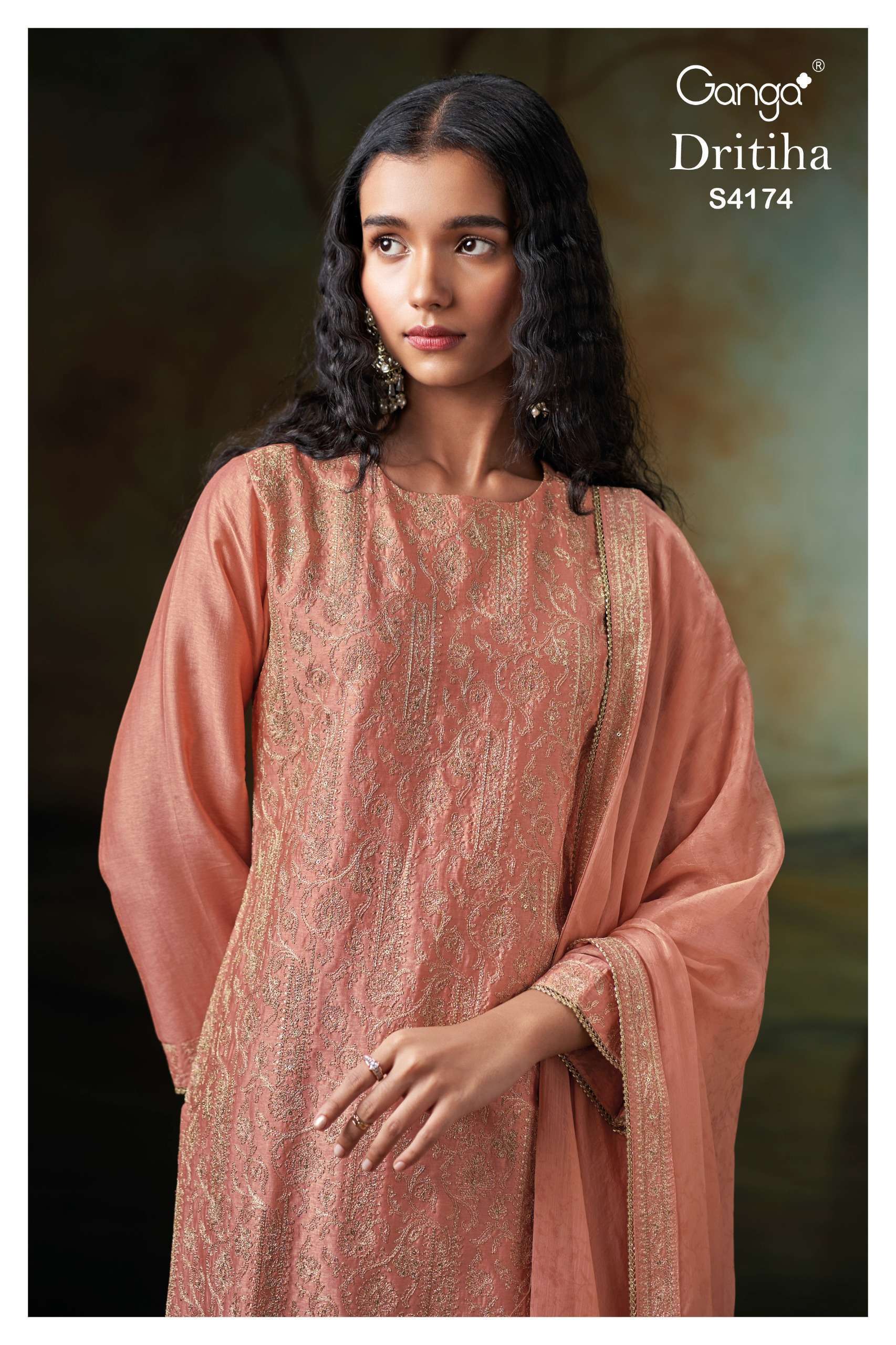 GANGA FASHION DRITIHA 4174 RUSSIAN SILK LATEST SALWER KAMEEZ WHOLESALER 