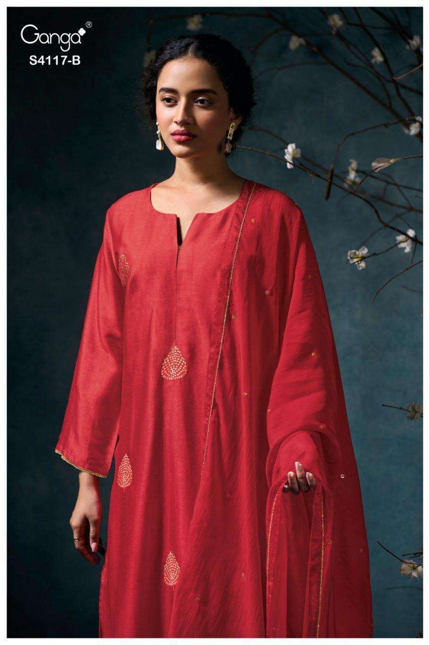 GANGA FASHION KALYRA 4117 RUSSIAN SILK CASUAL WEAR SALWER KAMEEZ WHOLESALER 