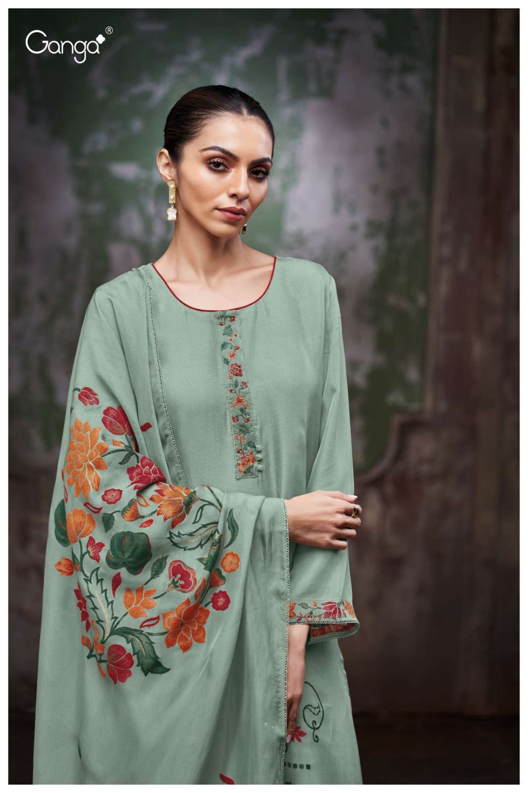 GANGA FASHION PRESHE 3850 PREMIUM VISCOSE LADIES SUIT WHOLESALER 
