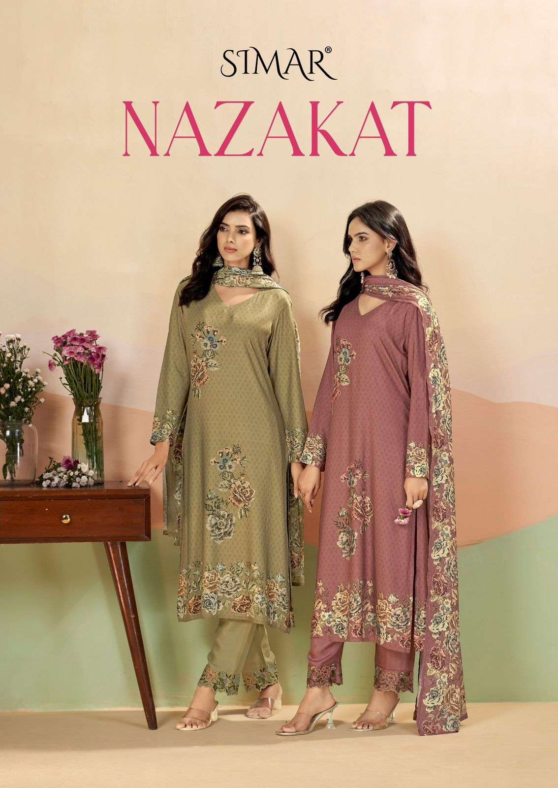 GLOSSY NAZAKAT PASHMINA WINTER SUIT COLLECTION BEST RATE 