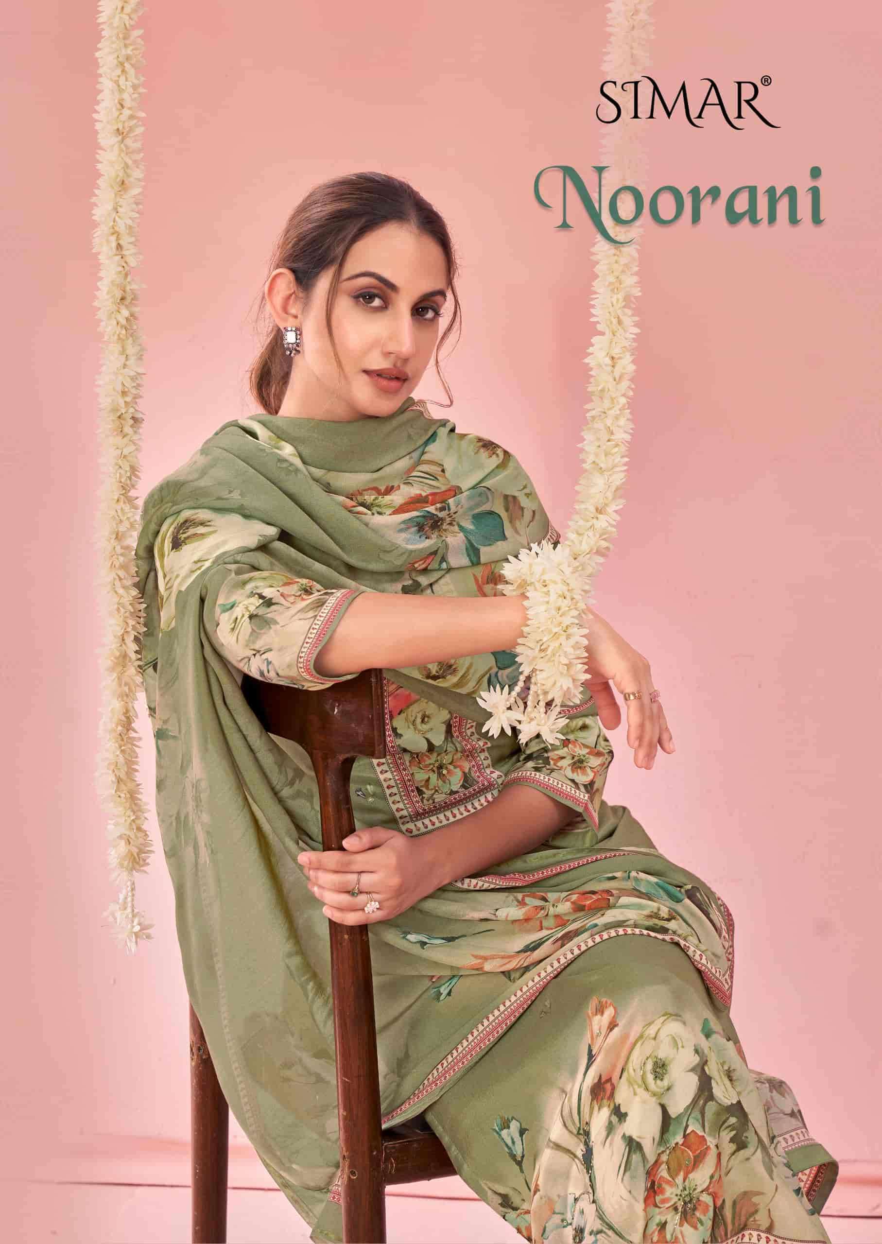 GLOSSY SIMAR NOORANI MUSLIN LADIES SUIT CATALOGUE WHOLESALER 