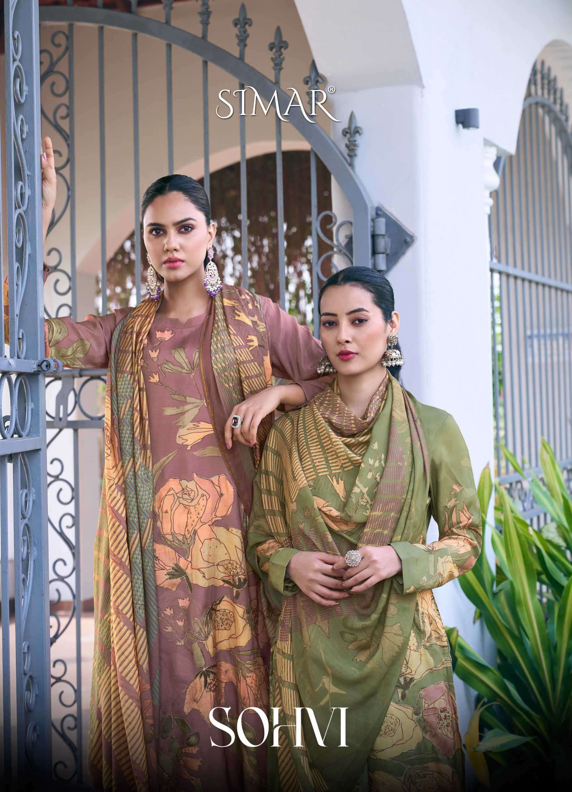 GLOSSY SIMAR SOHVI PURE VISCOSE MUSLIN LADIES SUIT WHOLESALER 2025