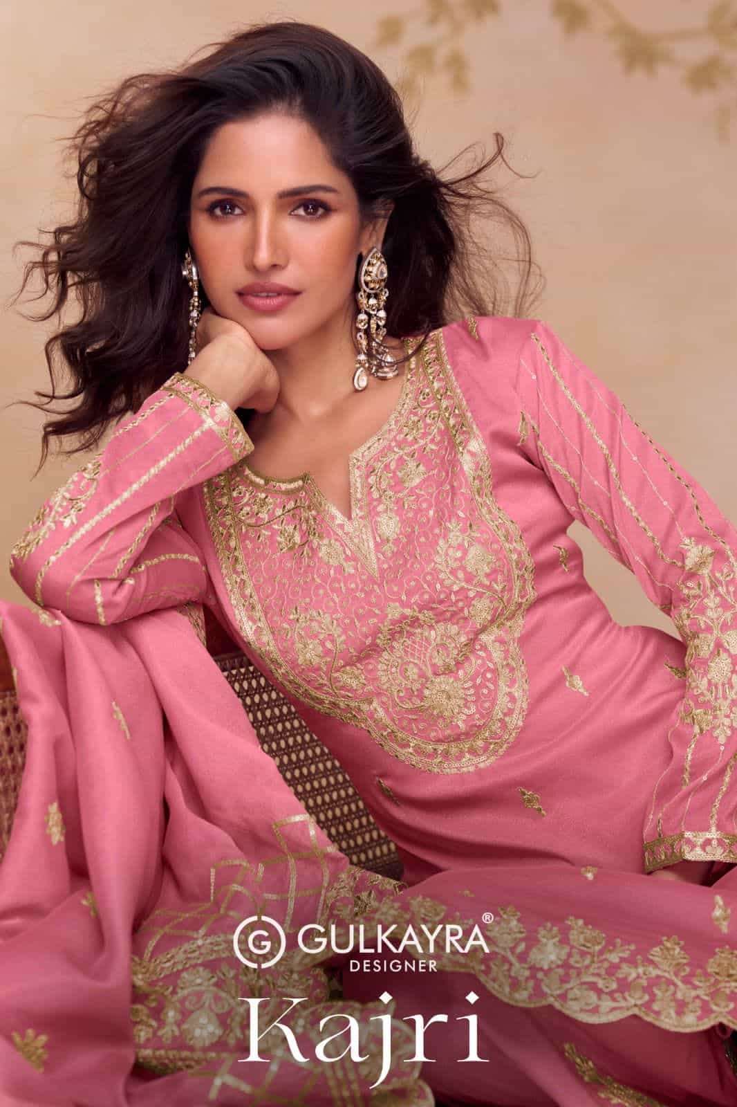 GULKAYRA DESIGNER KAJRI PARTYWEAR SILK SUIT WHOLESALER BEST RATE 2025