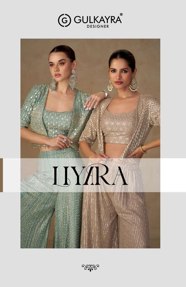 GULKAYRA DESIGNER LIYARA 7645 TO 7647 EMBROIDERED GEORGETTE DRESS COLLECTION BEST RATE 