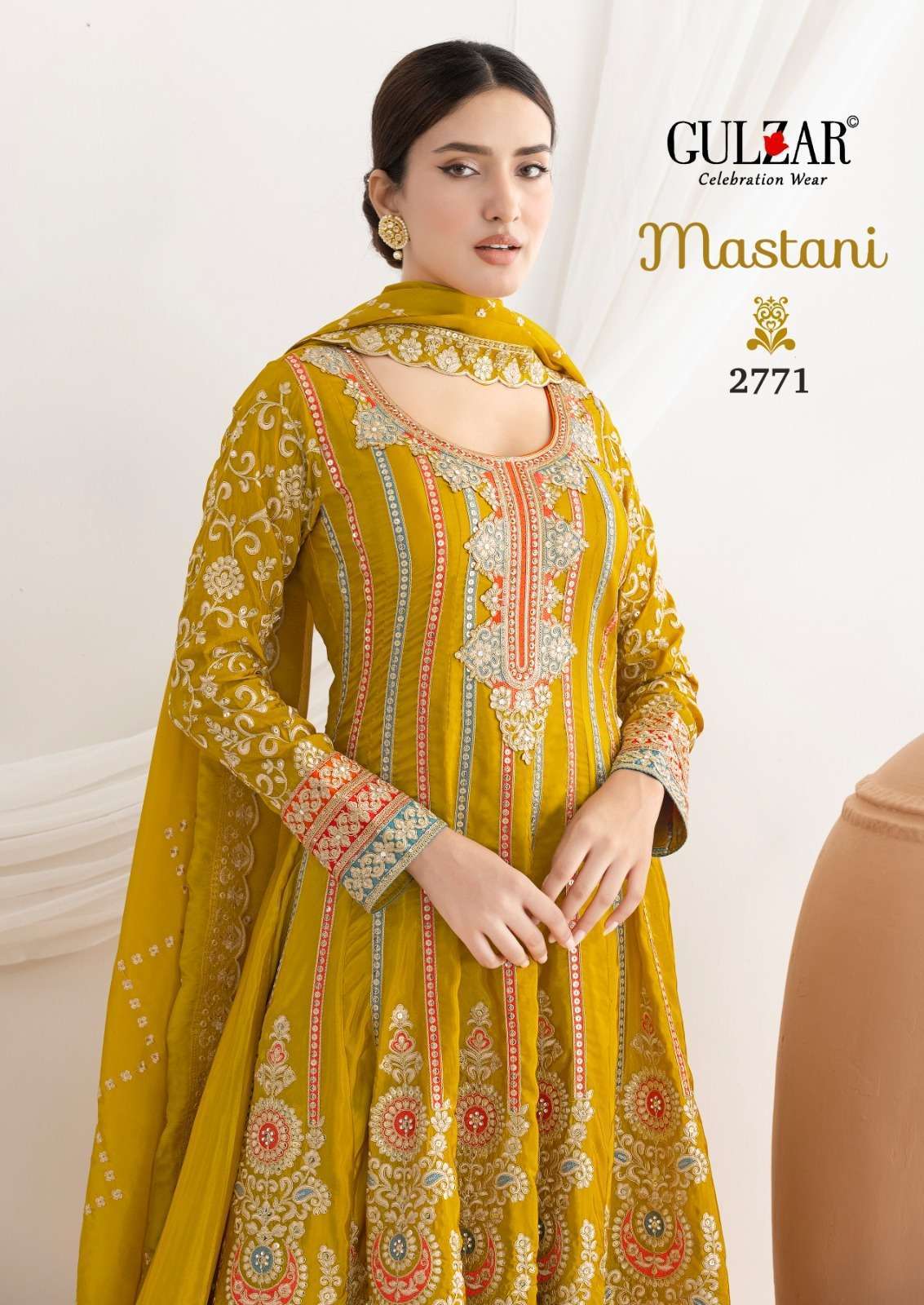 GULZAR MASTANI FANCY DABKA EMBRODERY WORK PARTYWEAR SUIT WHOLESALER 