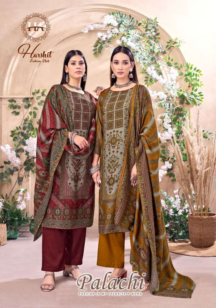 HARSHIT FASHION PALACHI WINTER PASHMINA SUIT COLLECITON BEST RATE DEALER 
