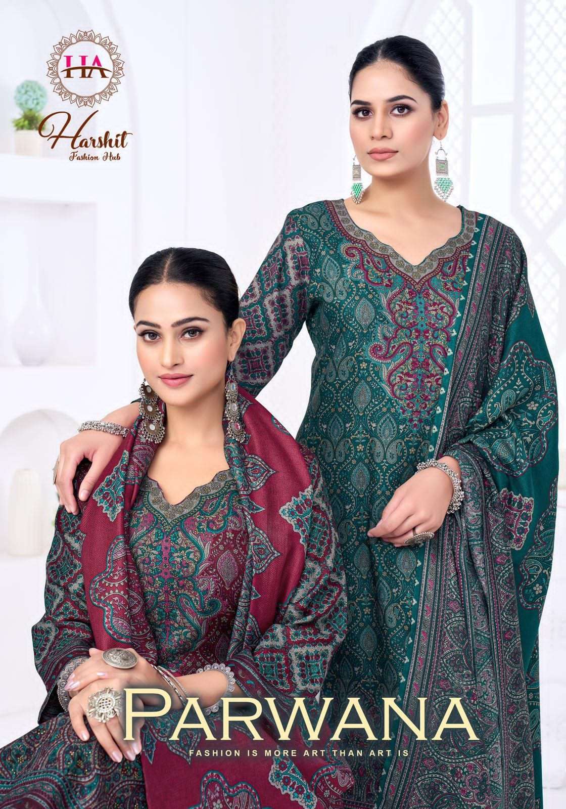HARSHIT FASHION PARWANA PASHMINA WINTER SUIT COLLECTION BEST RATE 