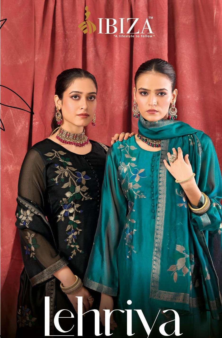 IBIZA LIFESTYLE LEHRIYA 2441 TO 2444 BANGLORY SILK DESIGNER SALWER KAMEEZ 