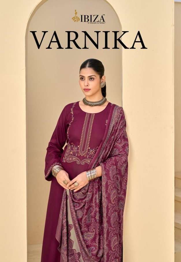 IBIZA VARNIKA FANCY EMBROIDERY PASHMINA SUIT WHOLESALER 