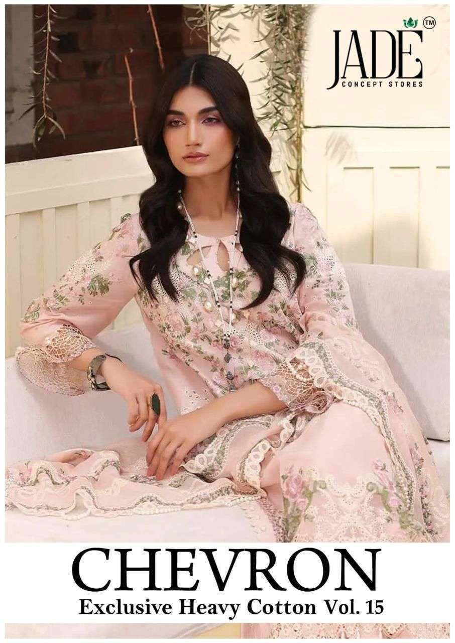 JADE CHEVRON VOL 15 PURE COTTON SUIT WHOLESALE PRICE DEALER 