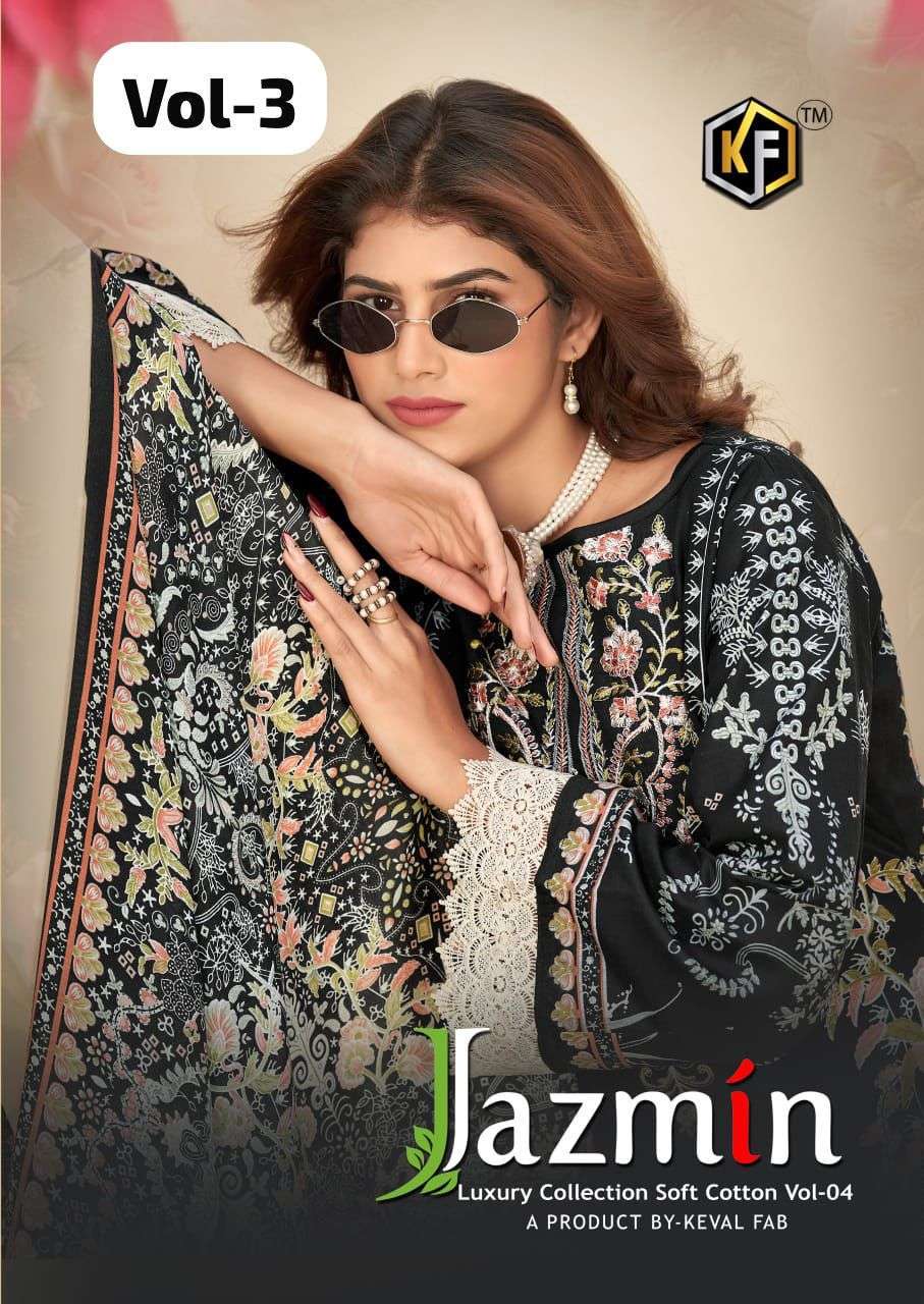 KEVAL FAB JAZMIN VOL 4 COTTON EMBROIDERY SUIT SUPPLIER 2025