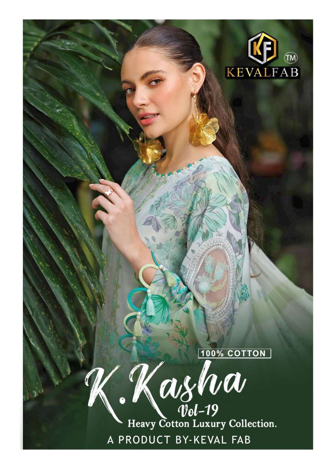 KEVAL FAB K KASHA VOL 19 COTTON PRINT DRESS CATALOGUE WHOLESALER 