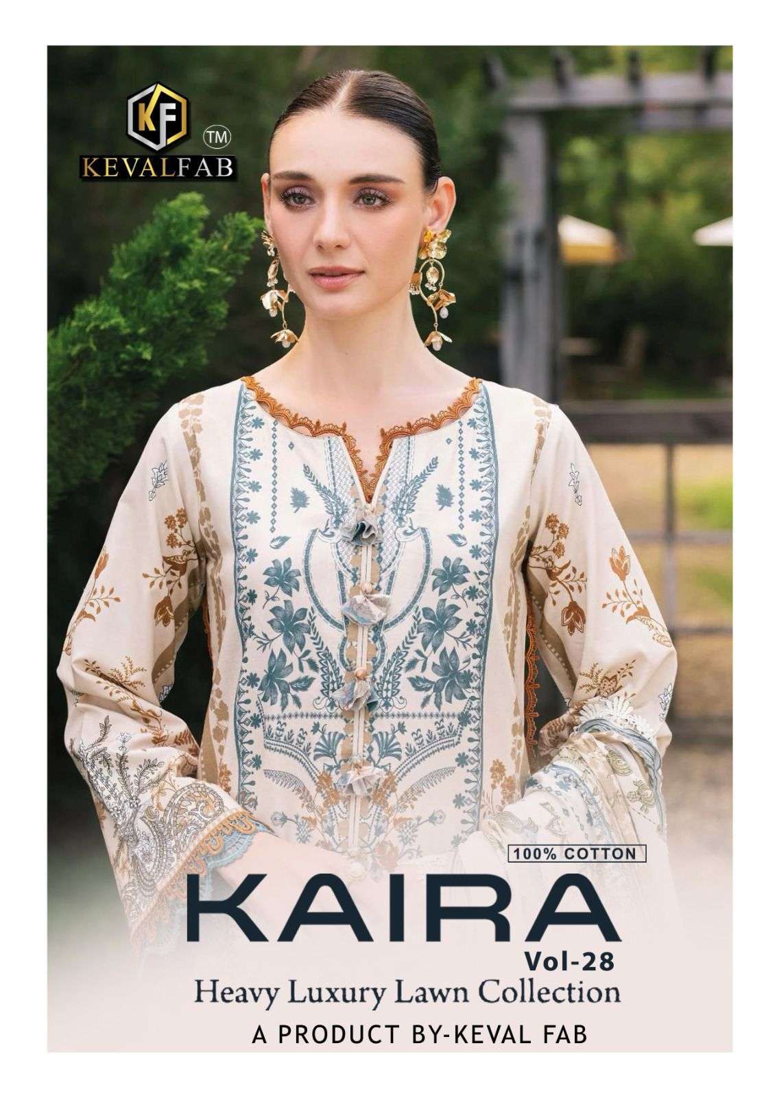KEVAL FAB KAIRA VOL 28 LAWN COTTON PRINTED SUIT COLLECTION WHOLESALE PRICE 