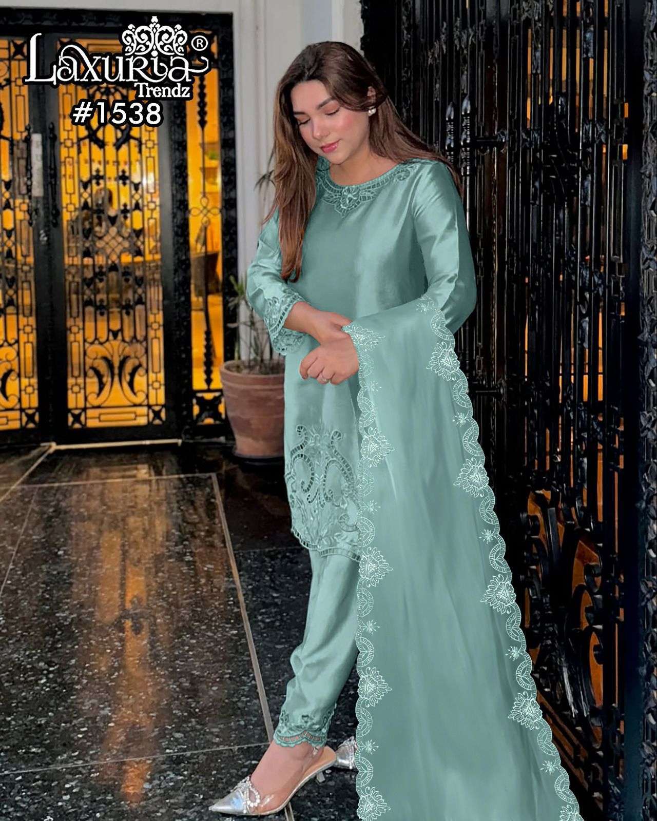 LAXURIA TRENDZ 1538 SATIN DESIGNER READYMADE SALWER KAMEEZ BEST RATE 