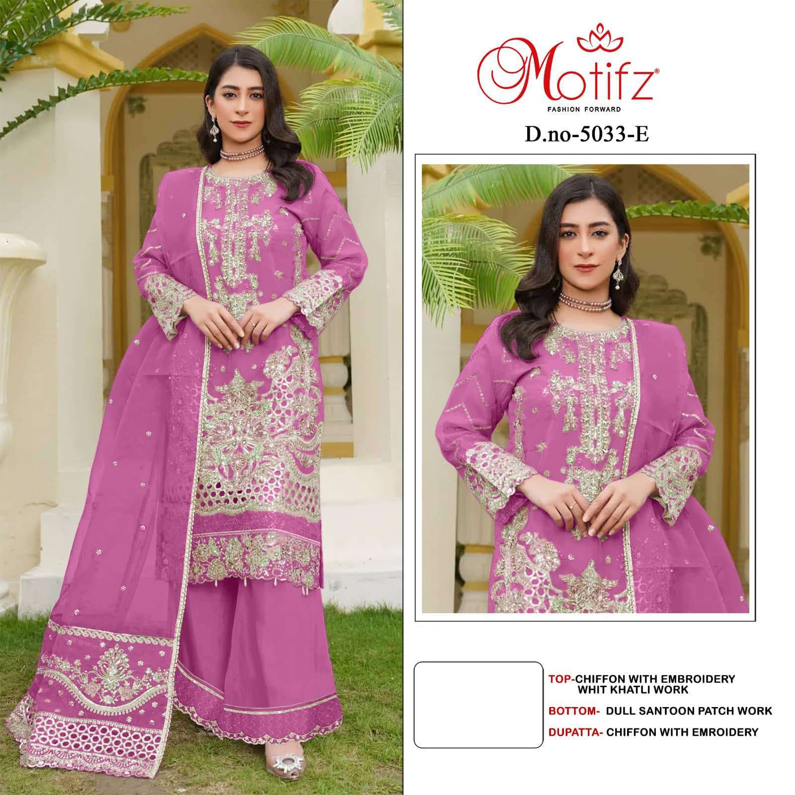 MOTIFZ D 5033 COLOURS VOL 2 PAKISTANI CHIFFON SUIT WHOLESALER 2025
