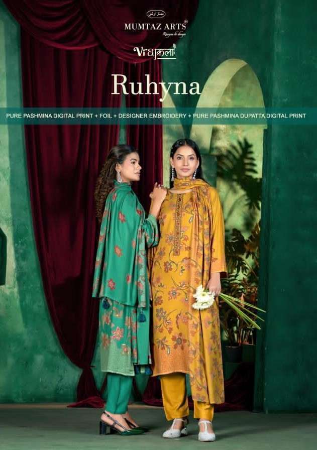 MUMTAZ ARTS RUHYNA VISCOSE PASHMINA SUIT COLLECTION BEST RATE 