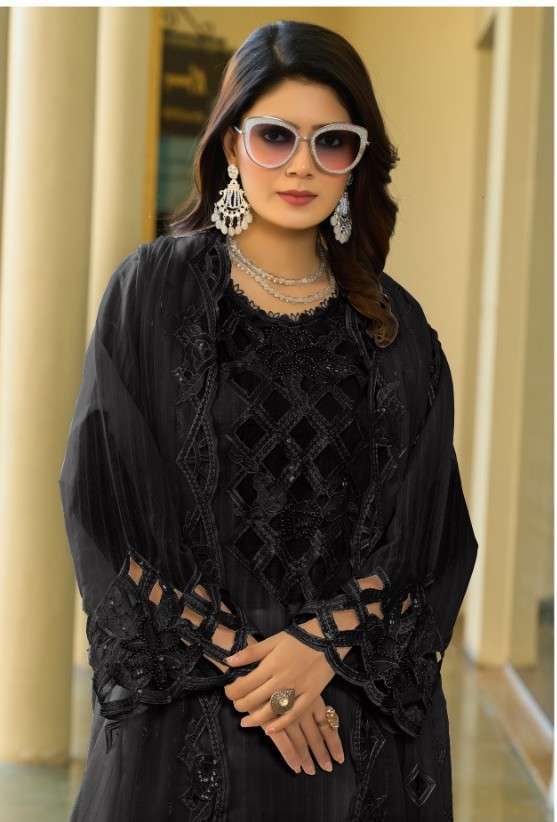 MUSHK 1025 COLORS RAGA ROMAN SILK EMBROIDERY READYMADE SUIT WHOLESALER 