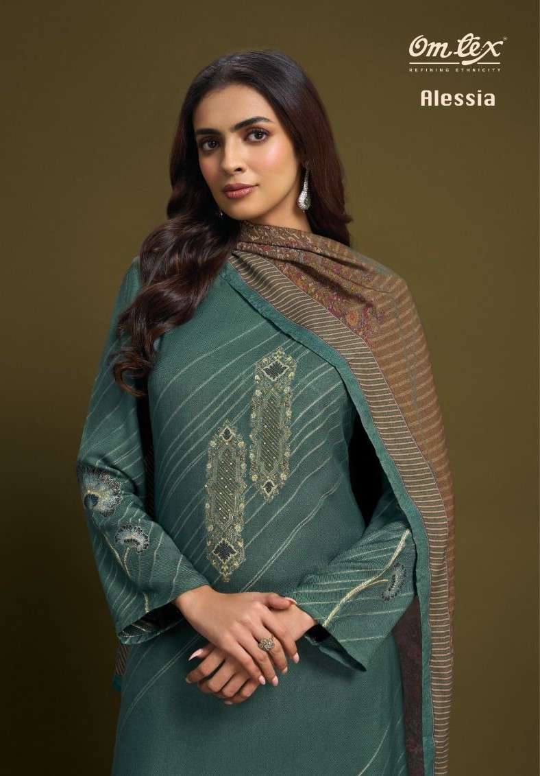 OMTEX ALESSIA PURE PASHMINA JACQUARD SUIT CATALOG WHOLESALER 2025