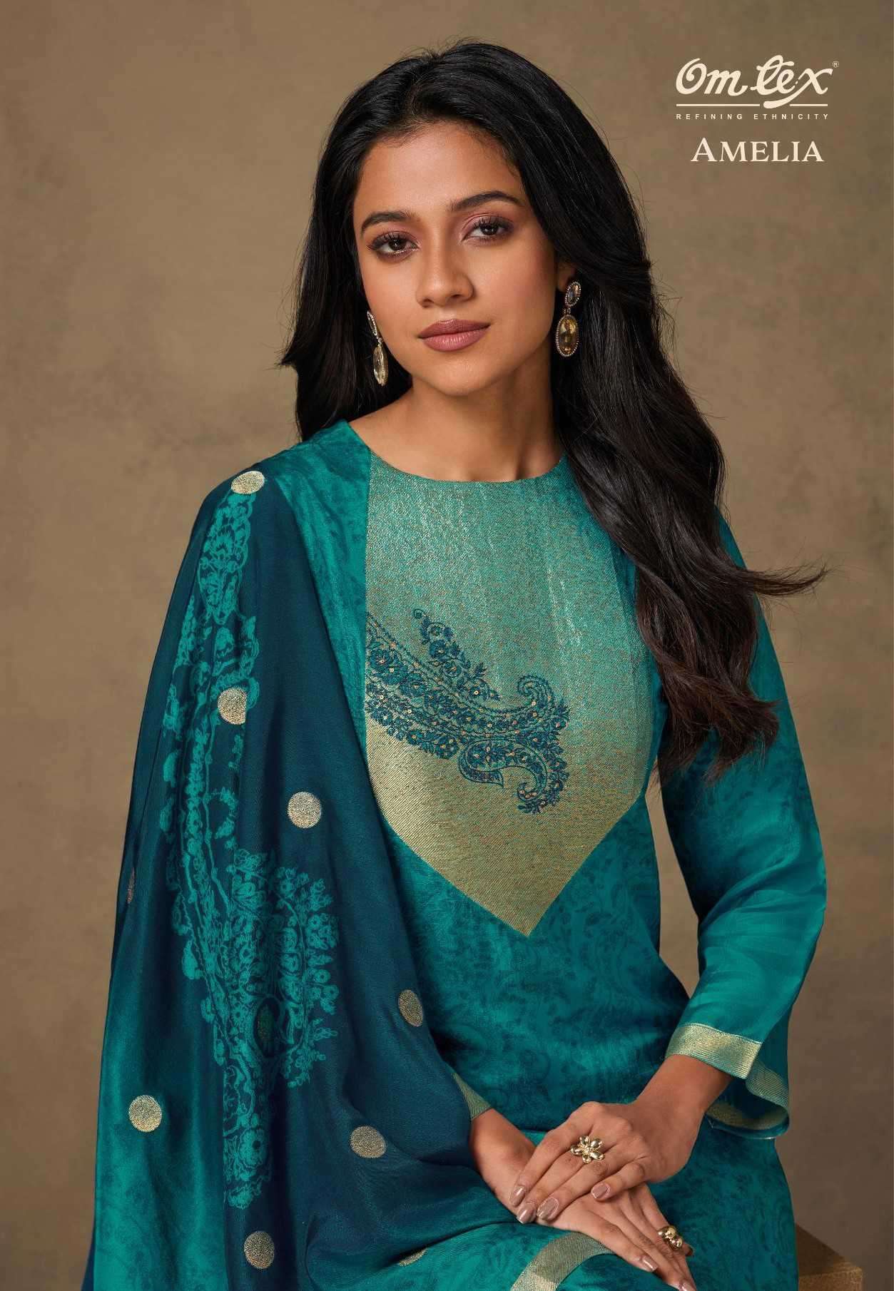 OMTEX AMELIA SILK JACQUARD RUBINA SILK SUIT WHOLESALER 