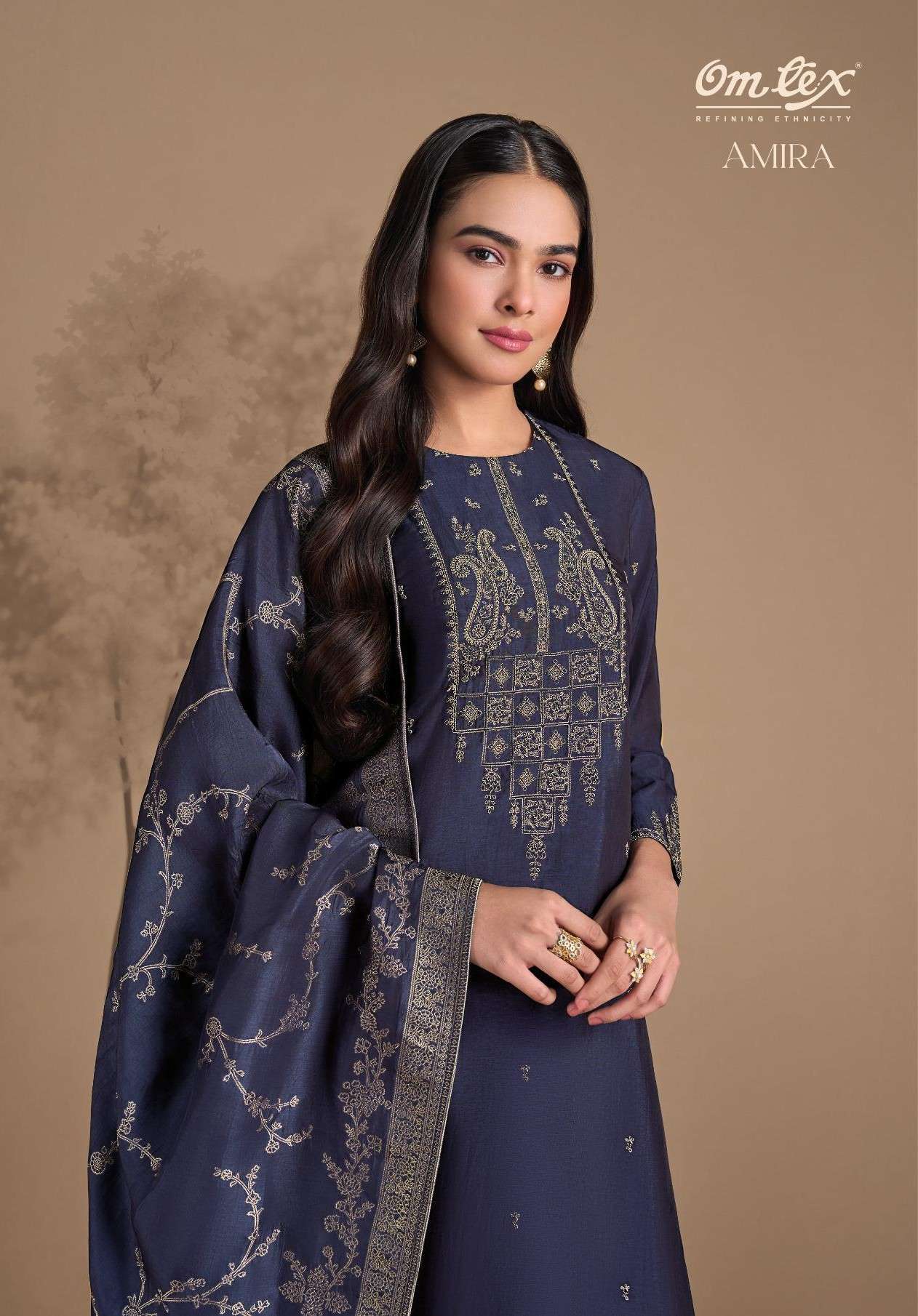 OMTEX AMIRA RUBINA SILK EMBROIDERED SUIT WHOLESALER BEST RATE 